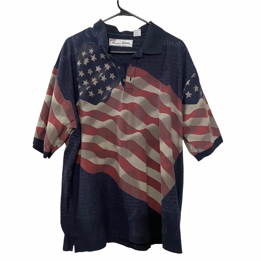 American Summer Clothing Co Polo American Flag